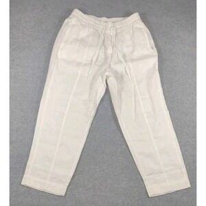 Athleta Retreat Wide Leg 100%  Linen White Pant Size M/P Style No. 85102 NWT